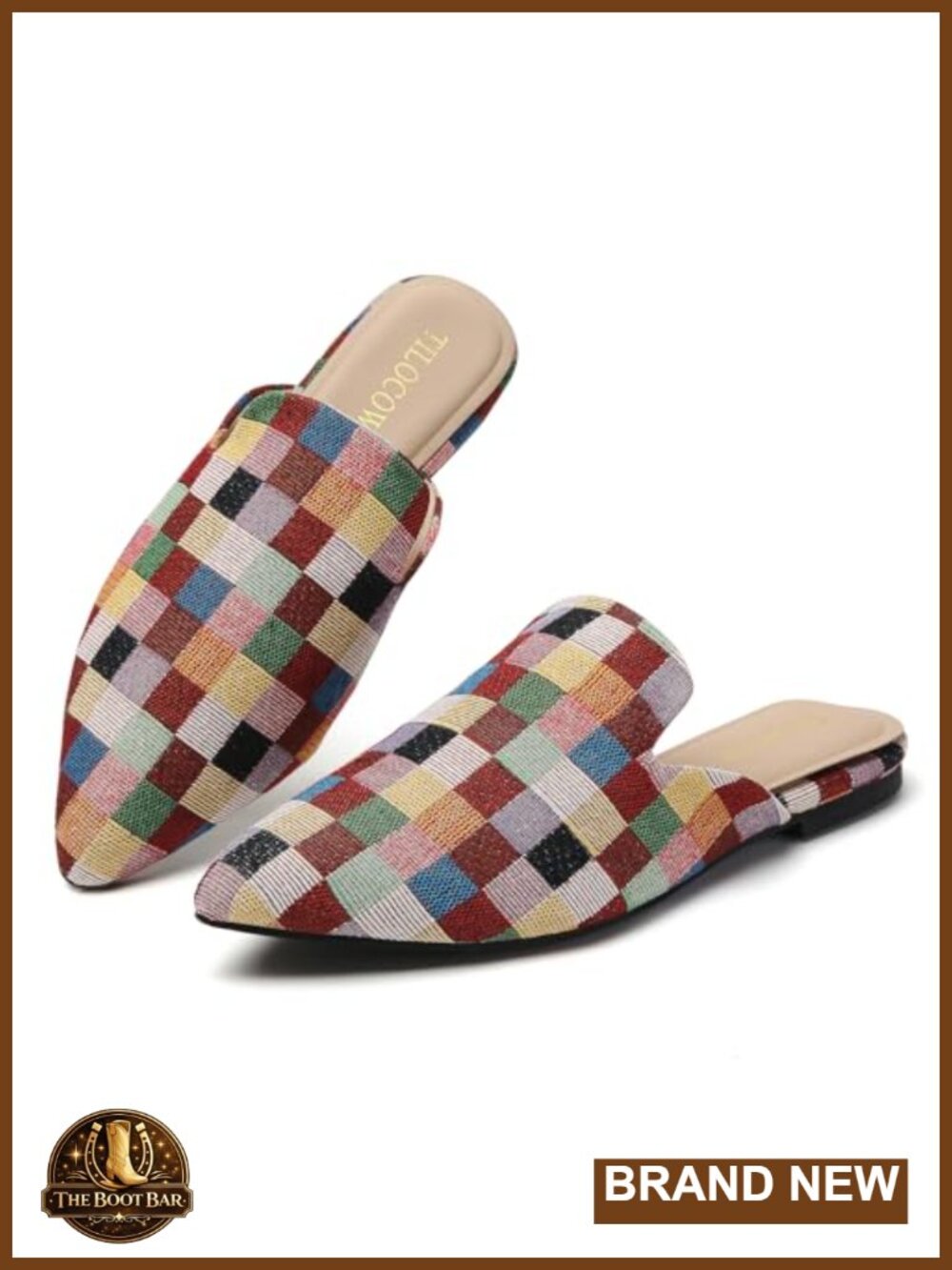 Pointed Toe Mules Slip On Backless Flats Women Comfortable Work Shoes